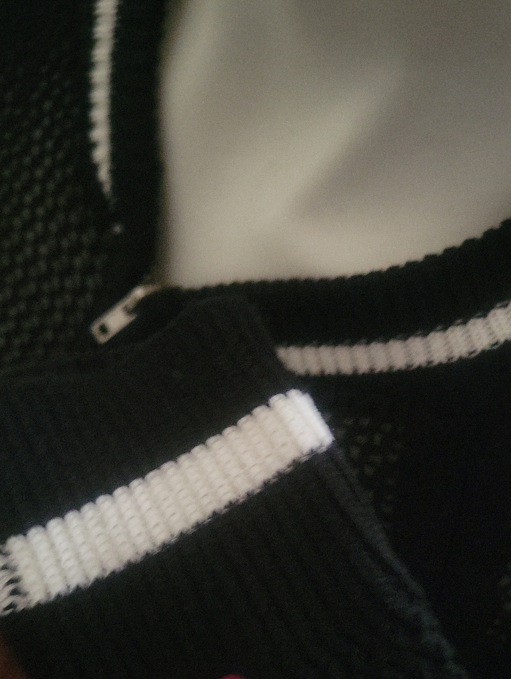 Black Mesh Bomber Jacket with White Stripes - Picture 7 of 7